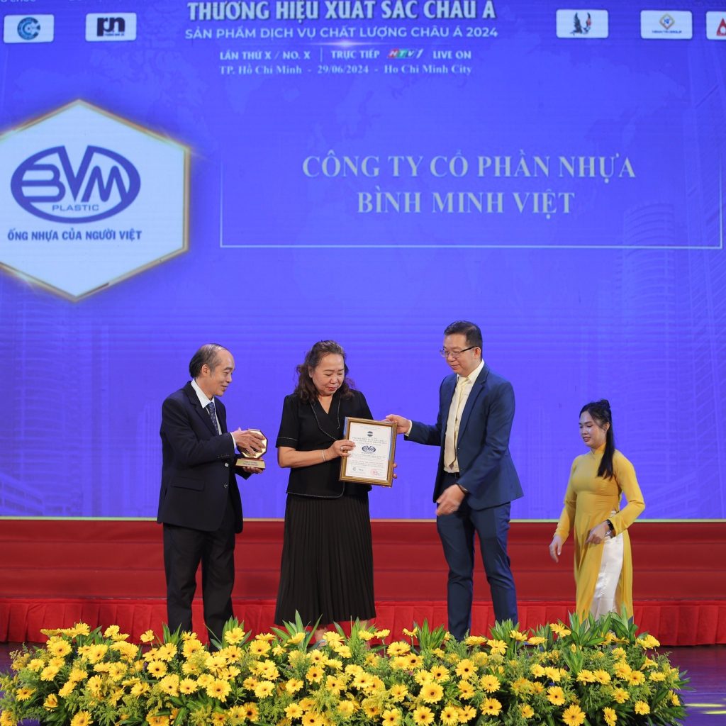 Công Ty Cổ Phần nhựa Bình Minh Việt xuất sắc vào Top 5 Thương hiệu nổi tiếng Châu Á Thái Bình Dương 2024