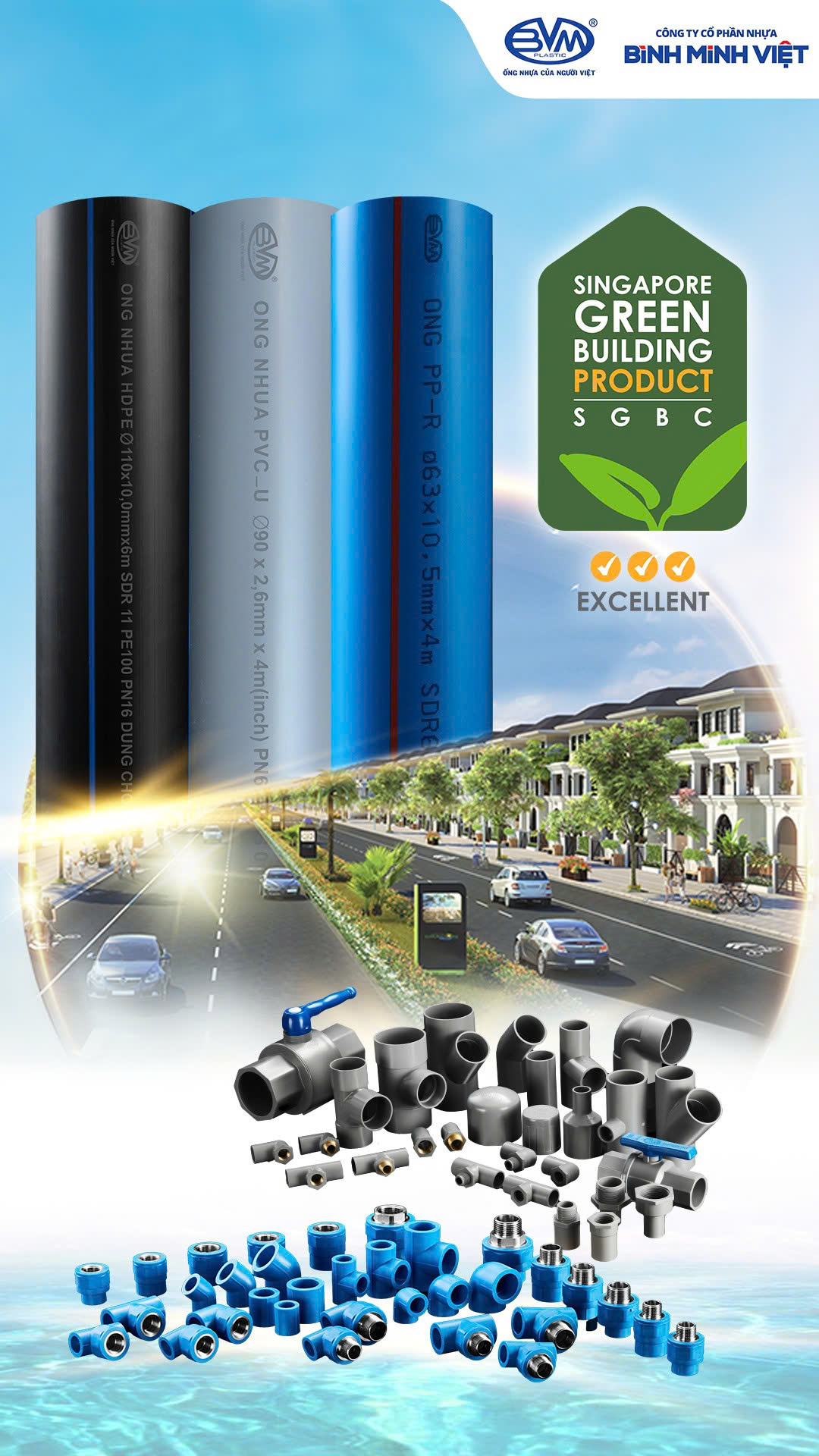 z7527187615699 e8522aebbd75e732f2876f8254e5cba4 - Báo Nhân Dân: Bình Minh Việt đạt chứng nhận Sản phẩm Xanh Singapore (SGBP) mức xuất sắc cho cả ba dòng sản phẩm chiến lược. - Công ty cổ phần Nhựa Bình Minh Việt